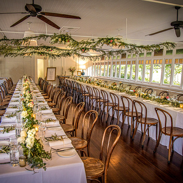 Interior shot of Estate at Vaucluse House for a wedding set up